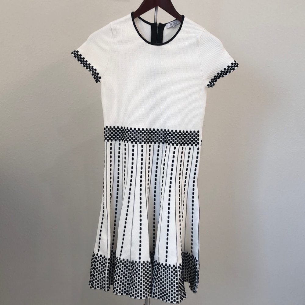 Black and white flare dress